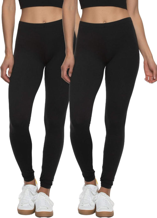 Velvety Super Soft Lightweight Leggings 2-Pack - for Women - Yoga Pants, Workout Clothes